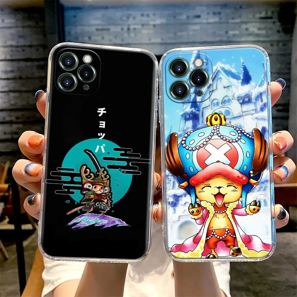 

One Piece Anime Phone Case For iPhone 11 12 13 Pro Max XR XS X 8 7 SE 2020 6 Plus Cute Clear Soft TPU Cover Cute Animal Chopper