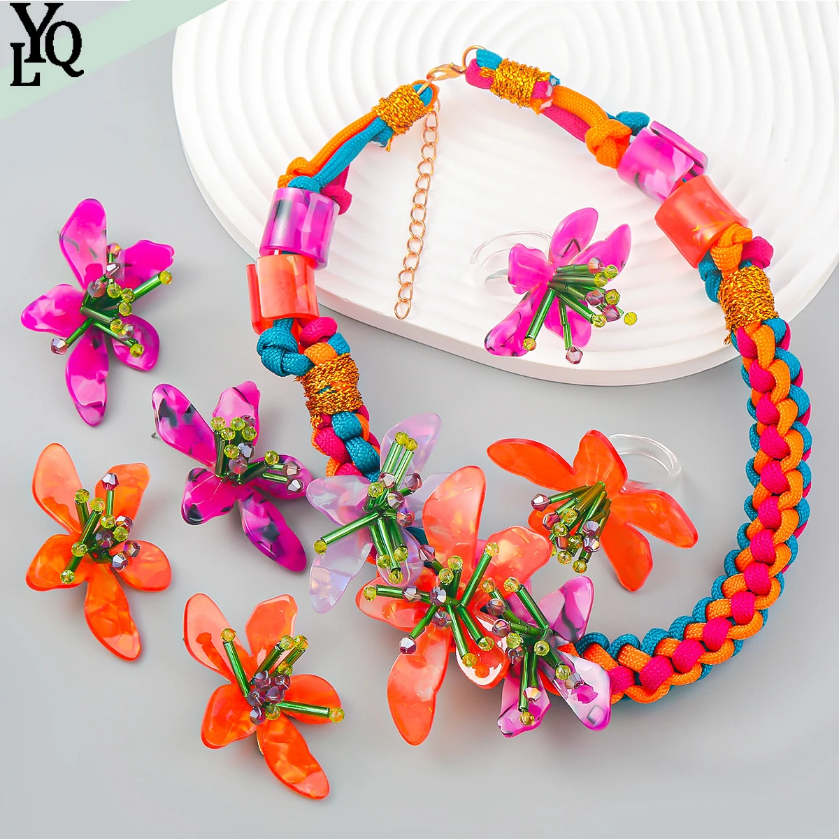 

Za 2022 Woman New Hand Woven Flower Earrings Jewelry Accessories