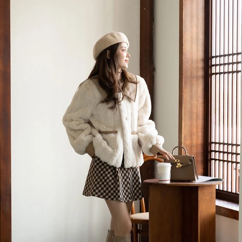 

Fleece Jacket Women's 2022 Fall/Winter Korean Version High Quality Thickened Jacket Faux Fur Coat Warm Women's Clothing