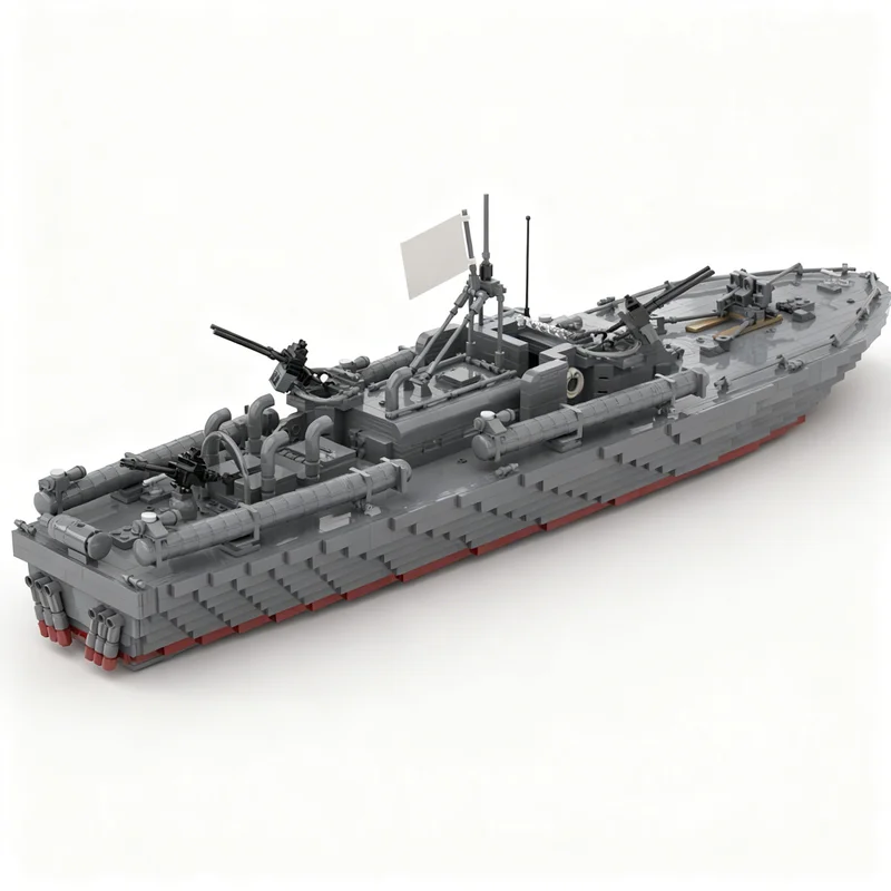 Фото 2926 деталей MOC: Креативная модель торпедоноса PT-109, конструктор для самостоятельной сборки, подарок на день рождения, декоративный набор для демонстрации №3