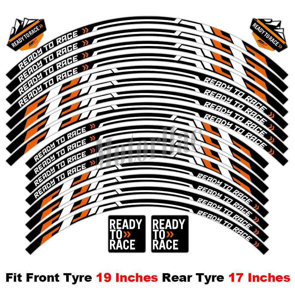 

Для KTM 1290 Super ADVENTURE 390 690 790 890 1190 2023, светоотражающая наклейка на обод колеса мотоцикла в полоску, водонепроницаемые аксессуары