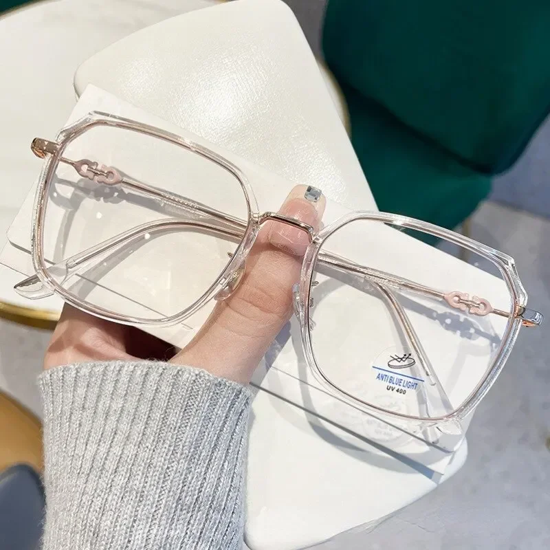 Ультралегкие голубые очки с блокировкой простые в стиле ретро зеленой оправой