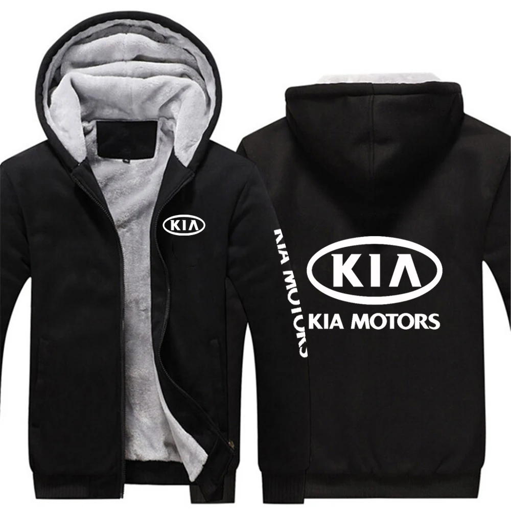 

Kia Motors 2023 Windbreak Outwear Coat Warm Hoodie Man Thick Solid color Sleeve Causal Winter Jacket Hoody Men Hooded Clothes