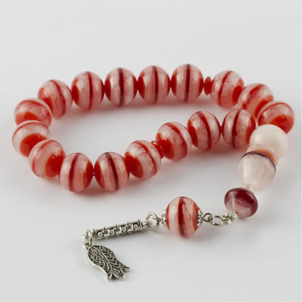 

Powder amber flat cut tightening rosary