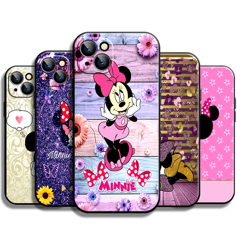 

Cartoon Minnie Mouse For Apple iPhone 13 12 11 Pro Max 12 13 Mini X XR XS Max SE 6 6S 7 8 Plus Phone Case Funda Liquid Silicon