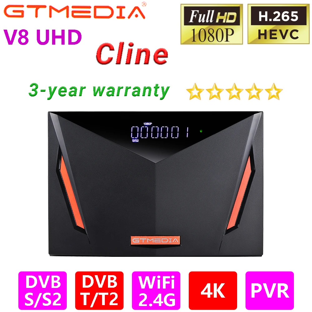 GTmedia V8 UHD 4K спутниковый ресивер встроенный WiFi PowerVu Cline DVB S2 T2 комбинированный