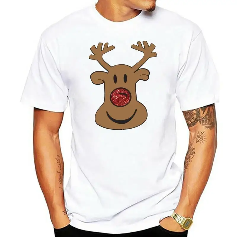 

Women's Ladies Christmas T Shirt Dancing Rudolph Santa Reindeer XMAS