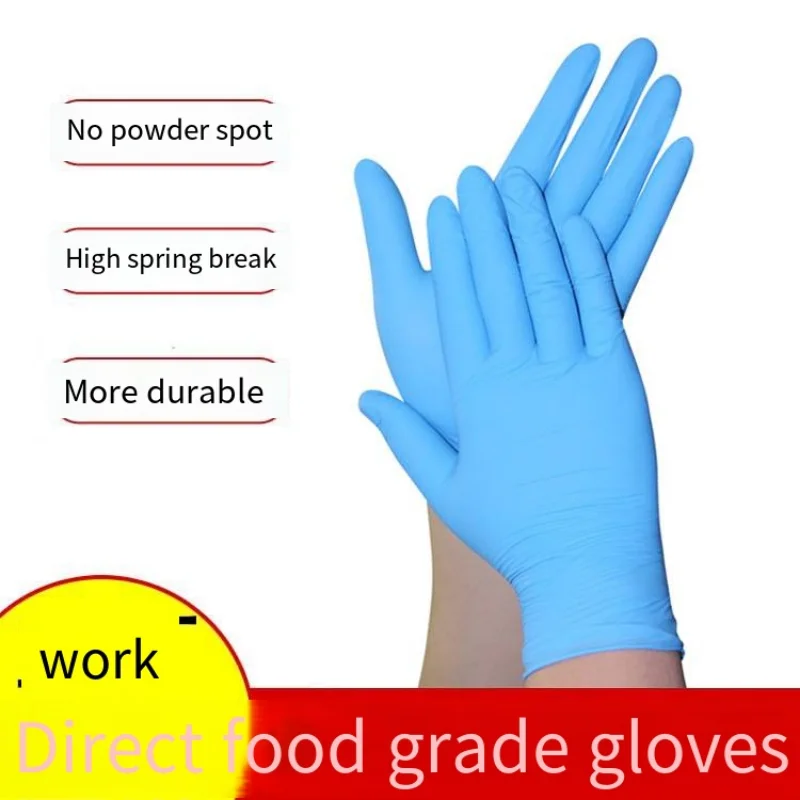

100 Disposable Pvc Transparent Gloves Labor Insurance Nitrile Butadiene Nitrile Powder-free Latex Rubber Kitchen Work Food Grade