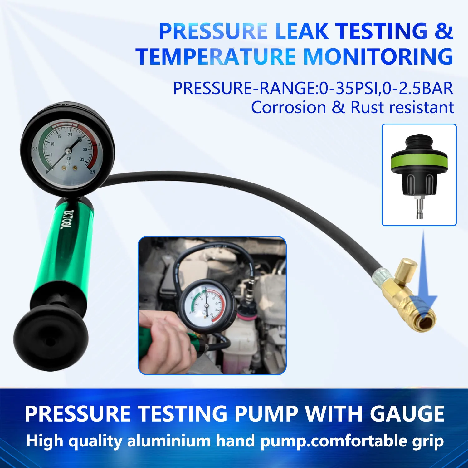 Алюминиевый автомобильный инструмент для тестирования давления радиатора