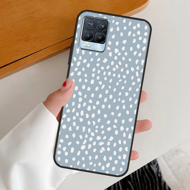 Маска Sea Green Mauve Dalmatian Print для телефонов Realme 9 Pro 8 8i 9i Q3s GT Neo 2 Master и чехол для телефонов OnePlus 10 9R 8T Nord2.
