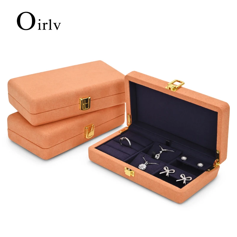 Oirlv Removable Multi-function Microfiber Jewelry Organizer Case for Earrings Necklace Ring  20.5*11.5*5.5cm Jewelry box