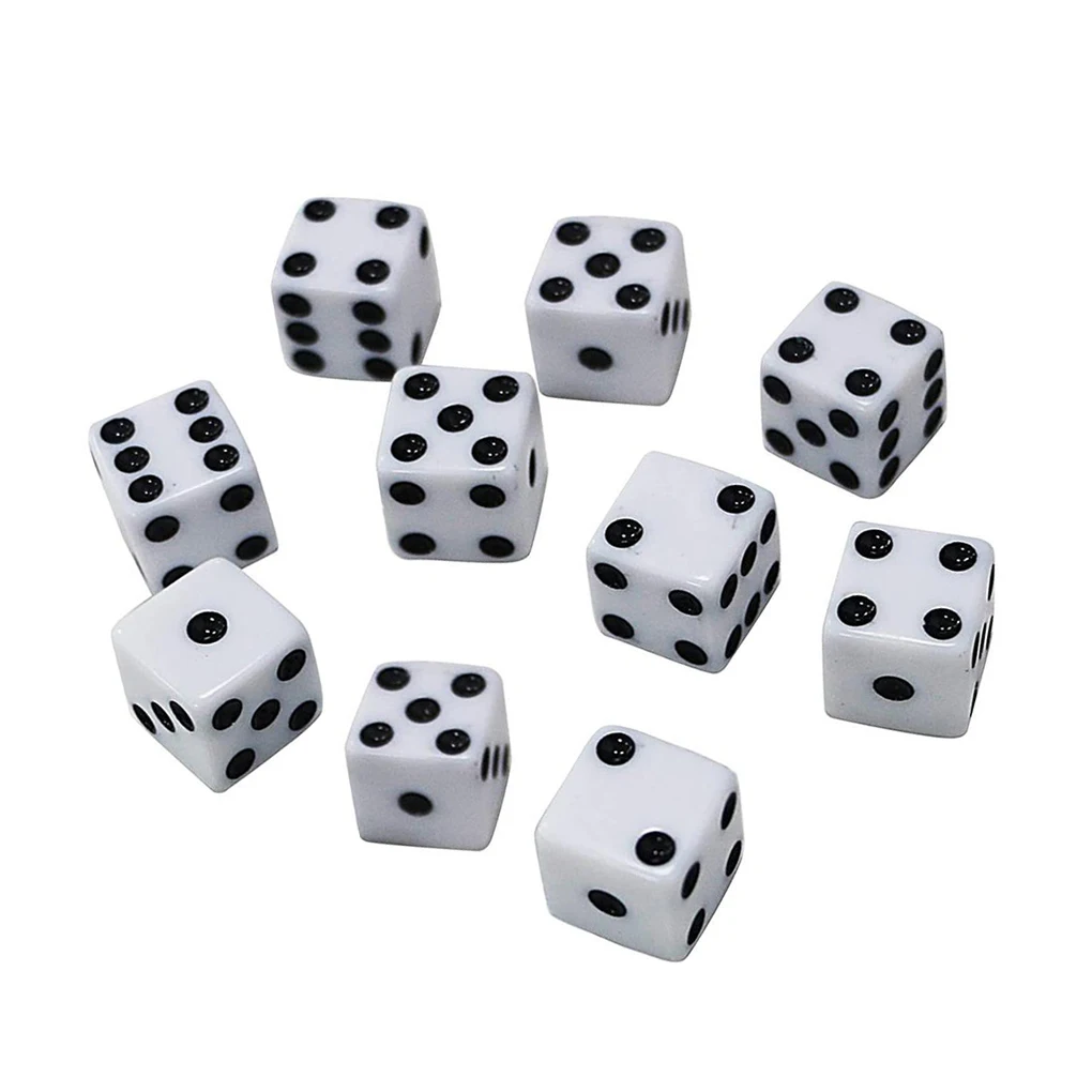 

10Pcs Acrylic Dice Game Toy Accessory 12mm Dices Set Tools