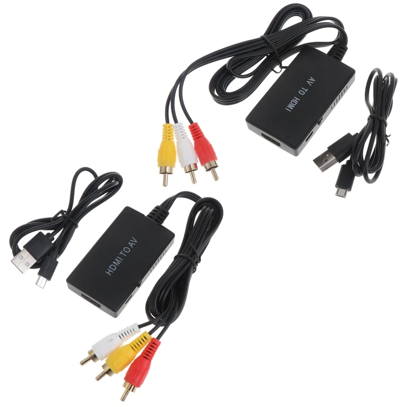 

AV to HDMI-compatible Converter RCA to HDMI-compatible Audio Vdieo Converter Adapter Support 1080P NTSC/PAL for PS3 STB