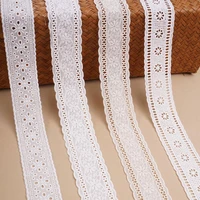 1 meter cotton embroidery lace fabric accessories 4 5cm race wedding ribbon dentelle lace for needlework clothing trim
