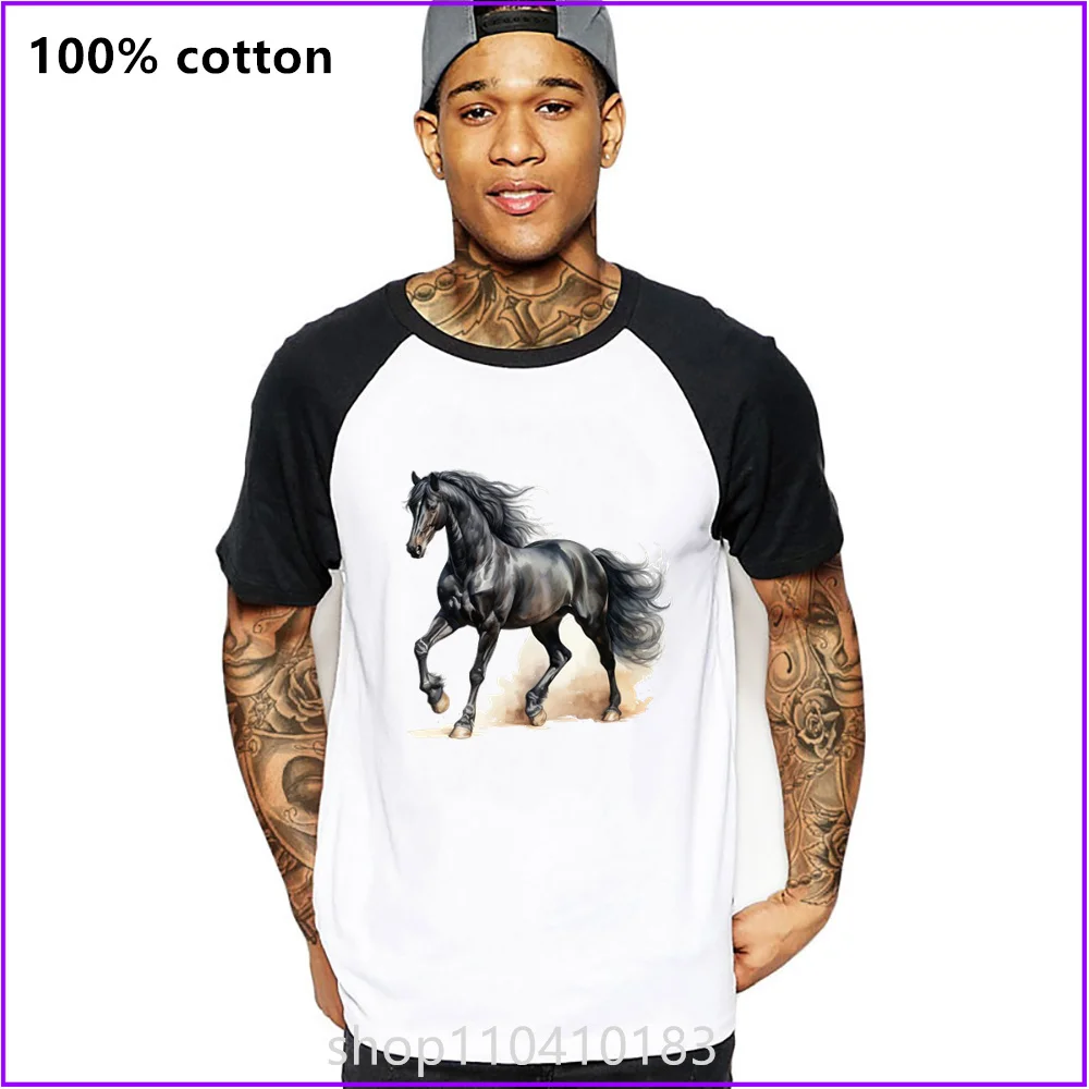 Футболки Black Horse Running On The Sand Sja116a для мужчин и женщин Футболка Acid Wash Новые стили