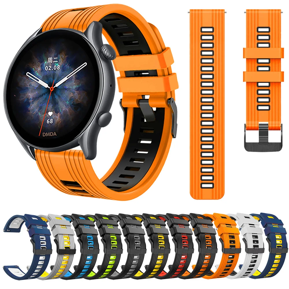 

Ремешок силиконовый для Huami Amazfit GTR 3 Pro GTR3/GTR 2 GTR 2e GTR 47 мм/amazfit Stratos 3, аксессуары для наручных часов, 22 мм