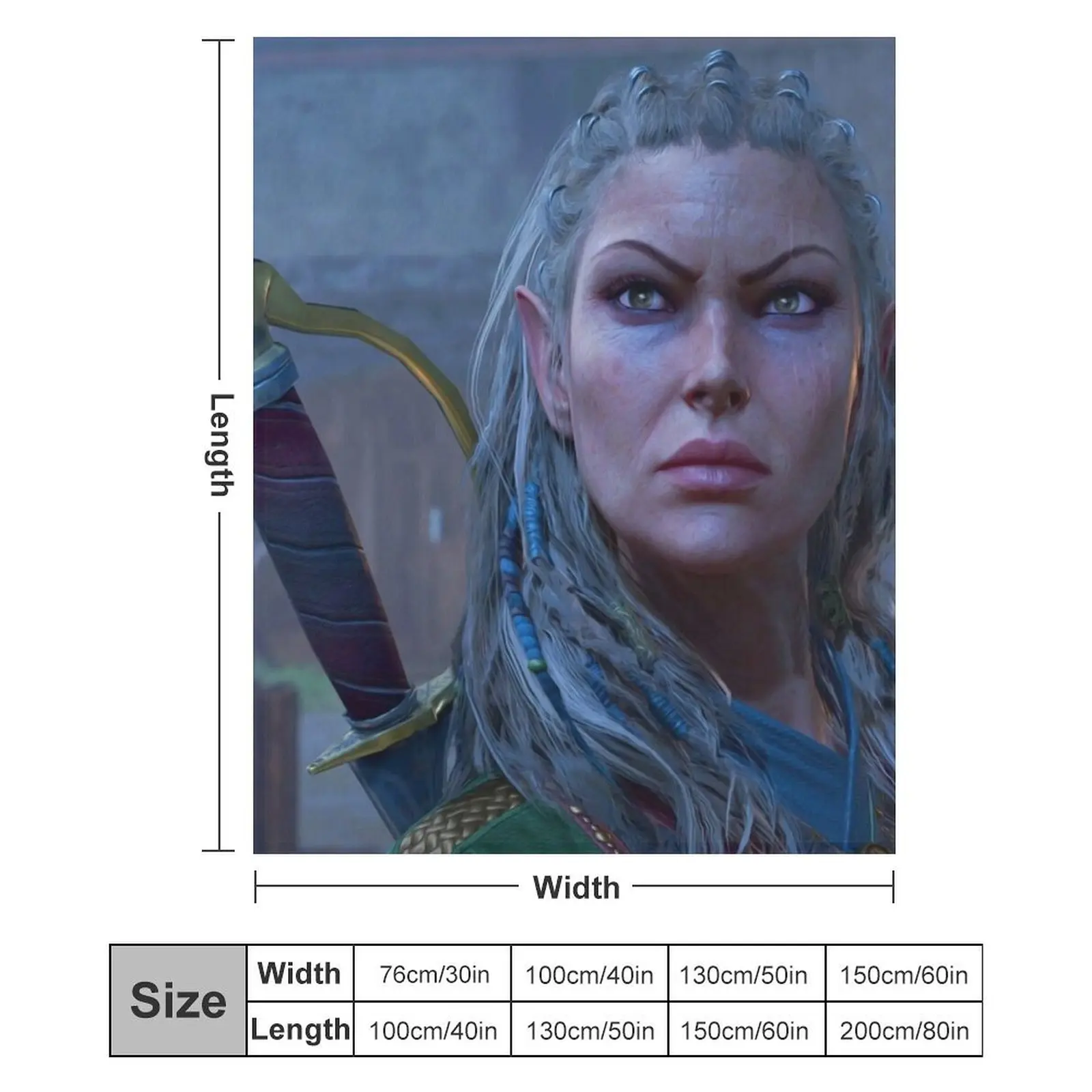 Плед Jaheira Half Elf Fighter Druid Adventurer, готовый к битве, прочный, мягкий, плюшевый плед для ежедневного использования (art.: 3920da71db276) - 3920da71db276