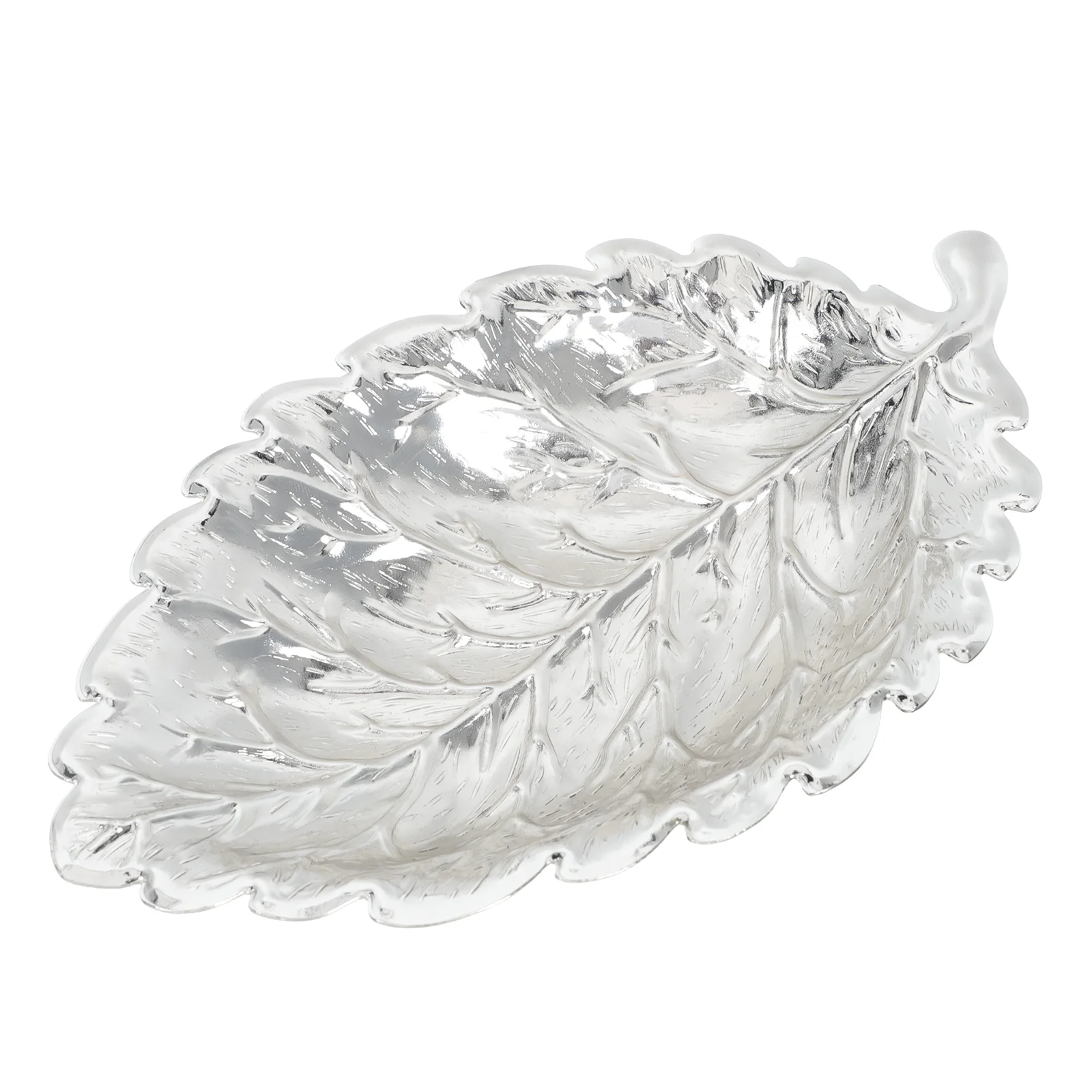 

Household Fruit Tray Leaf Shaped Snack Holder Zinc Alloy Tableware Dessert Tray