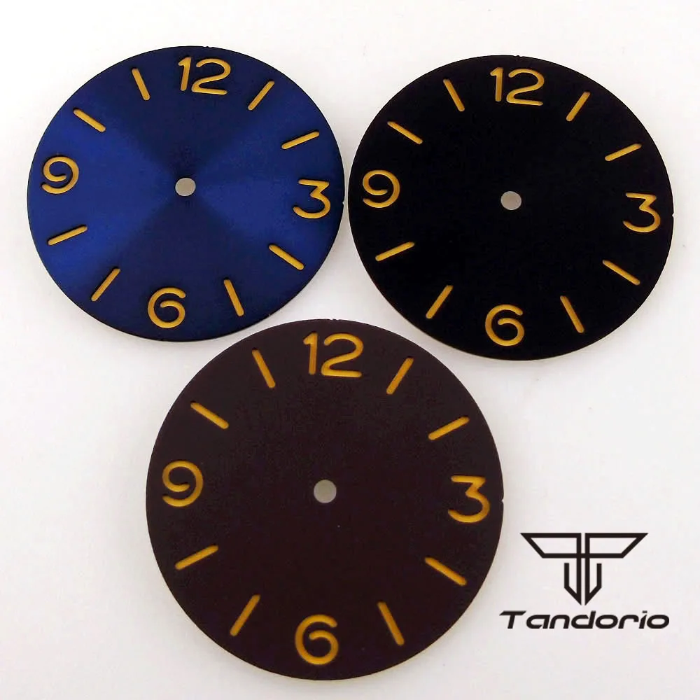 

38.5mm Blue/Black/Brown Sandwich Watch Dial Hands Set Fit ETA6497 6498 ST3600 3620 Hand Winding Movement Watch Parts Accessories