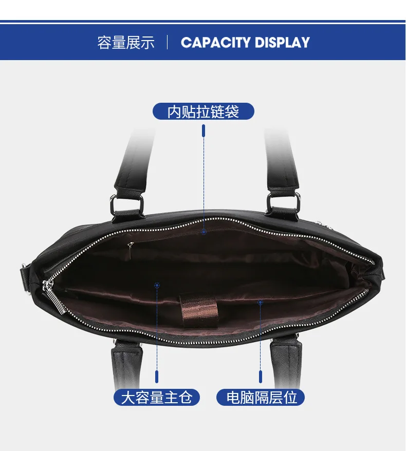 Fashion Men Briefcase High Quality Shoulder Bags Men 14 Inch Laptop Travel Crossbody Bags Male Waterproof Oxford Handbags