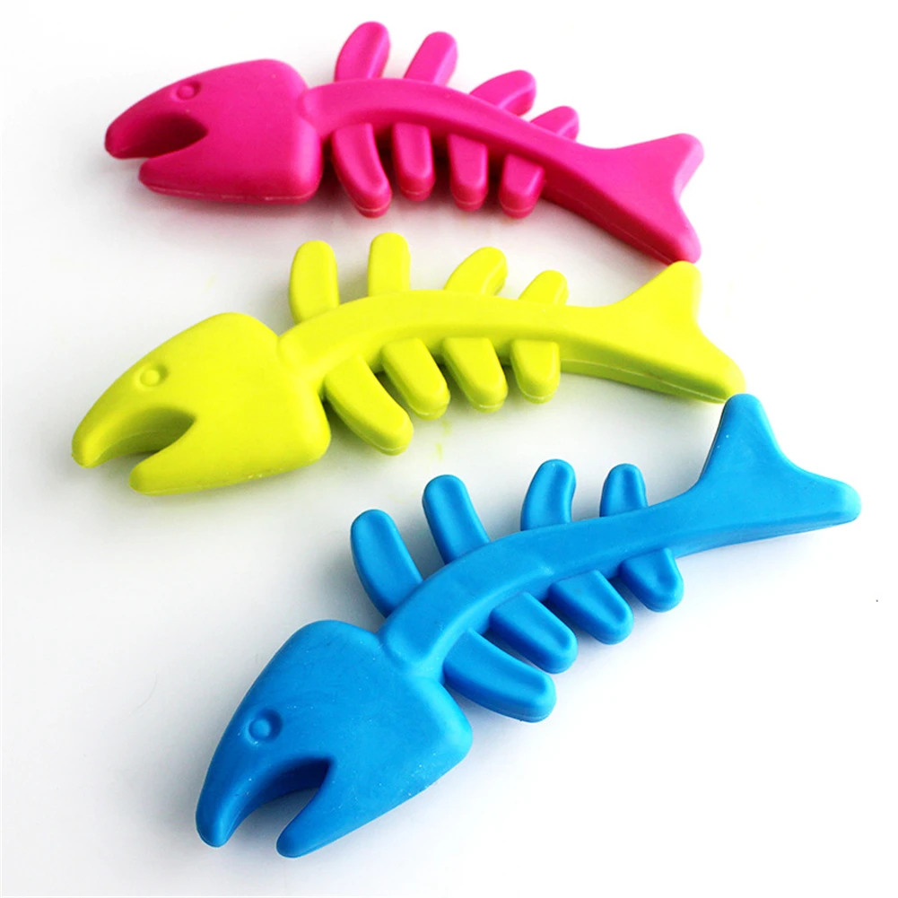 

Rubber Fish Bone Pet Chew Toy Dog Dental Care Molar Toys Puppy Cleaning Teeth Biting Toy Pets Interactive Training Fetching Toys