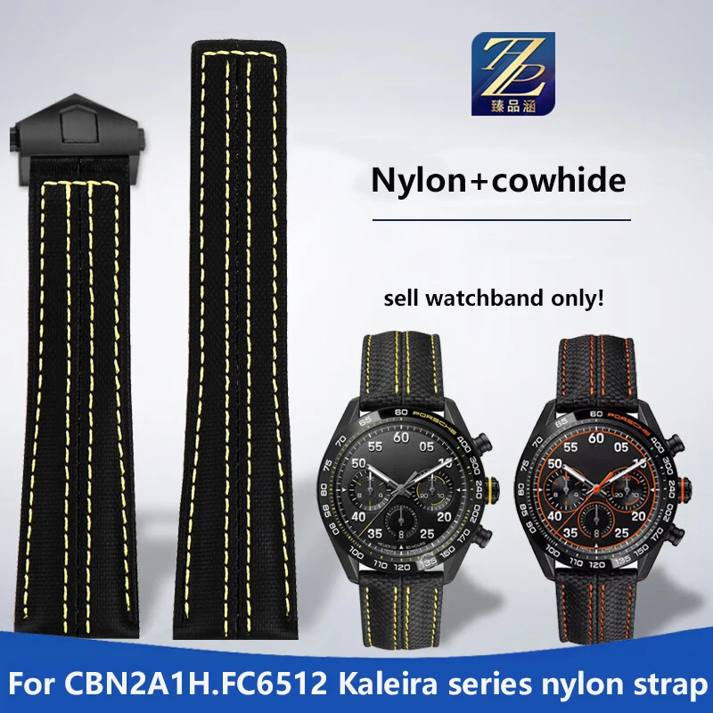 Ремешок нейлоновый для часов ремешок из натуральной кожи 22 мм TAG HEUER CBN2A1H FC6512