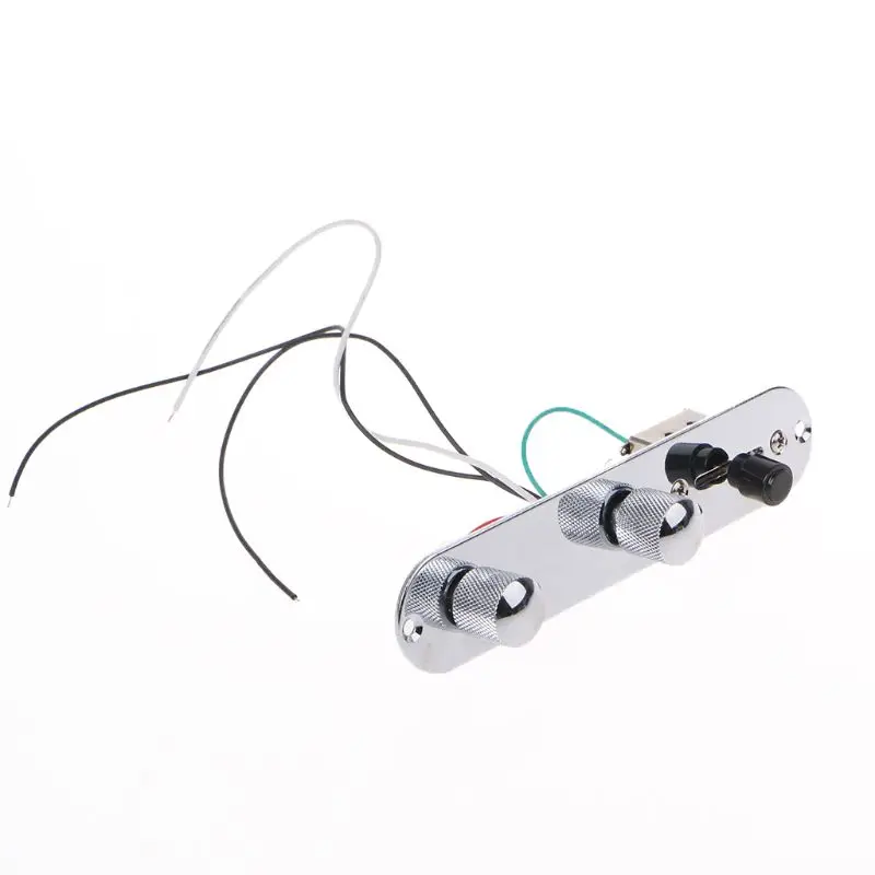 

Chrome Speed Knob Volume Tone Control Plate 3Way Switch Prewired for Guitar