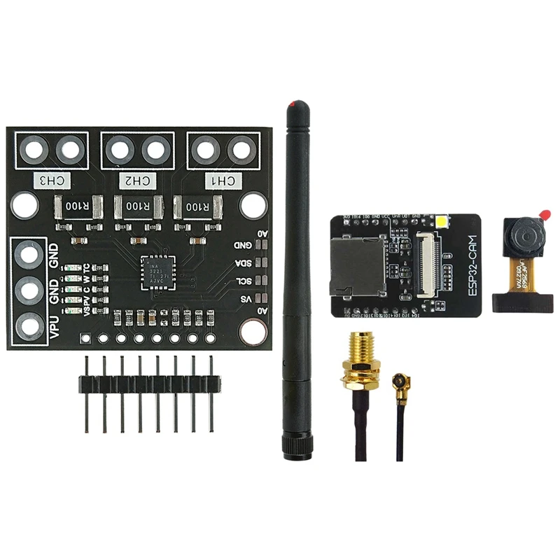 

I2C SMBUS INA3221 Voltage Monitor Sensor Board Module With ESP32-CAM ESP32-S WIFI OV2640 2MP Wireless Camera Module
