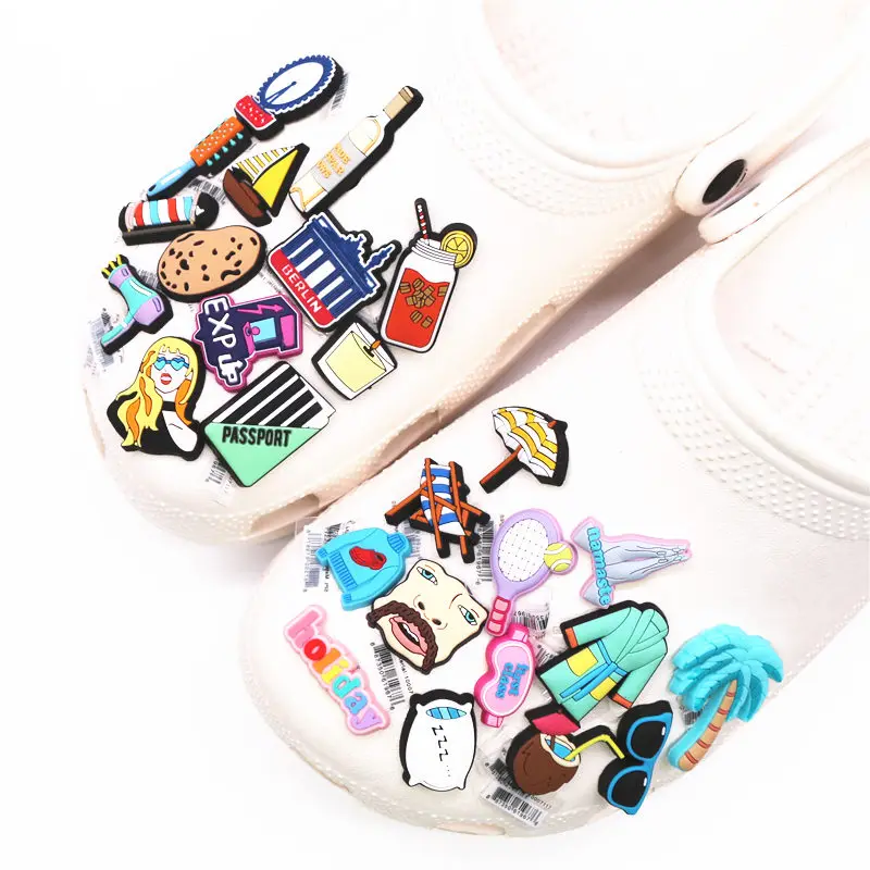 Отдых на пляже: аксессуары для обуви из ПВХ с символами, украшениями и значками для сандалий Croc Jibz X-mas Kids Party Gifts on.