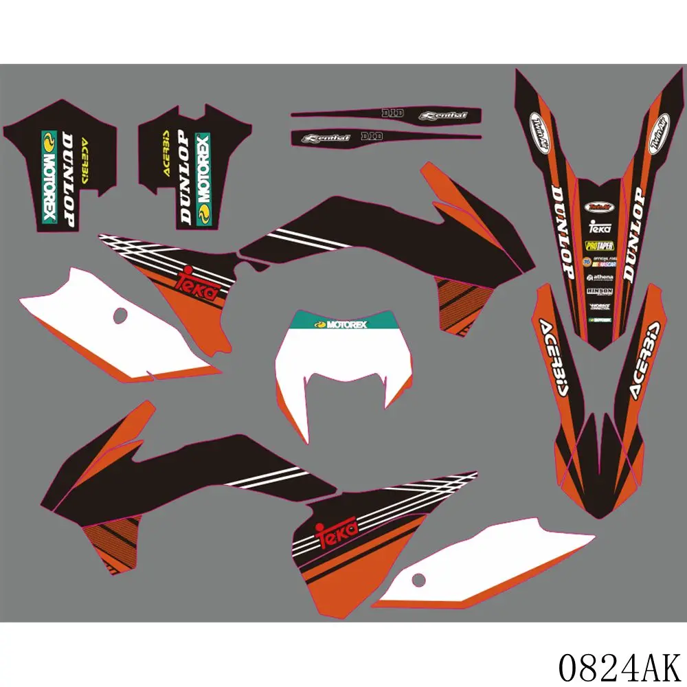 

Full Graphics Decals Stickers Motorcycle Background Custom Number For KTM EXC XCW XCFW 125 250 300 350 450 2014 2015 2016