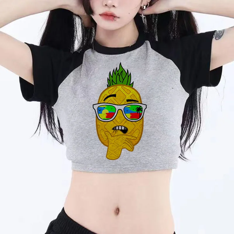 

pineapple yk2 gothic crop top girl aesthetic fairy grunge vintage hippie crop top t-shirts