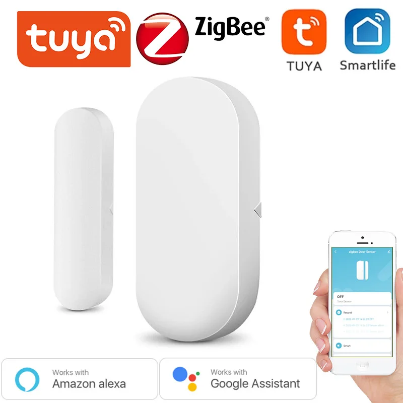 

Tuya WiFi/Zigbee Door Window Sensor Garage Door Detector Open Closed Detectors Compatible With Alexa Google Home SmartLife APP