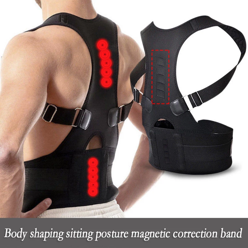 

Posture Corrector Magnetic Therapy Clavicle Back Straightener Shoulder Support Brace Lumbar Belt Correction Adjustable Men Women