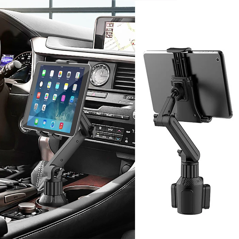 

Cellphone Cupholder 360 Adjustable Cup Holder Laptop Stand 270 Tilt Bar Triangular Base Car Phone Holder Mounts Car Pad Bracket