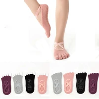 new style anti slip five fingers short stockings cotton fingerless socks women yoga socks transparent silicone breathable ballet