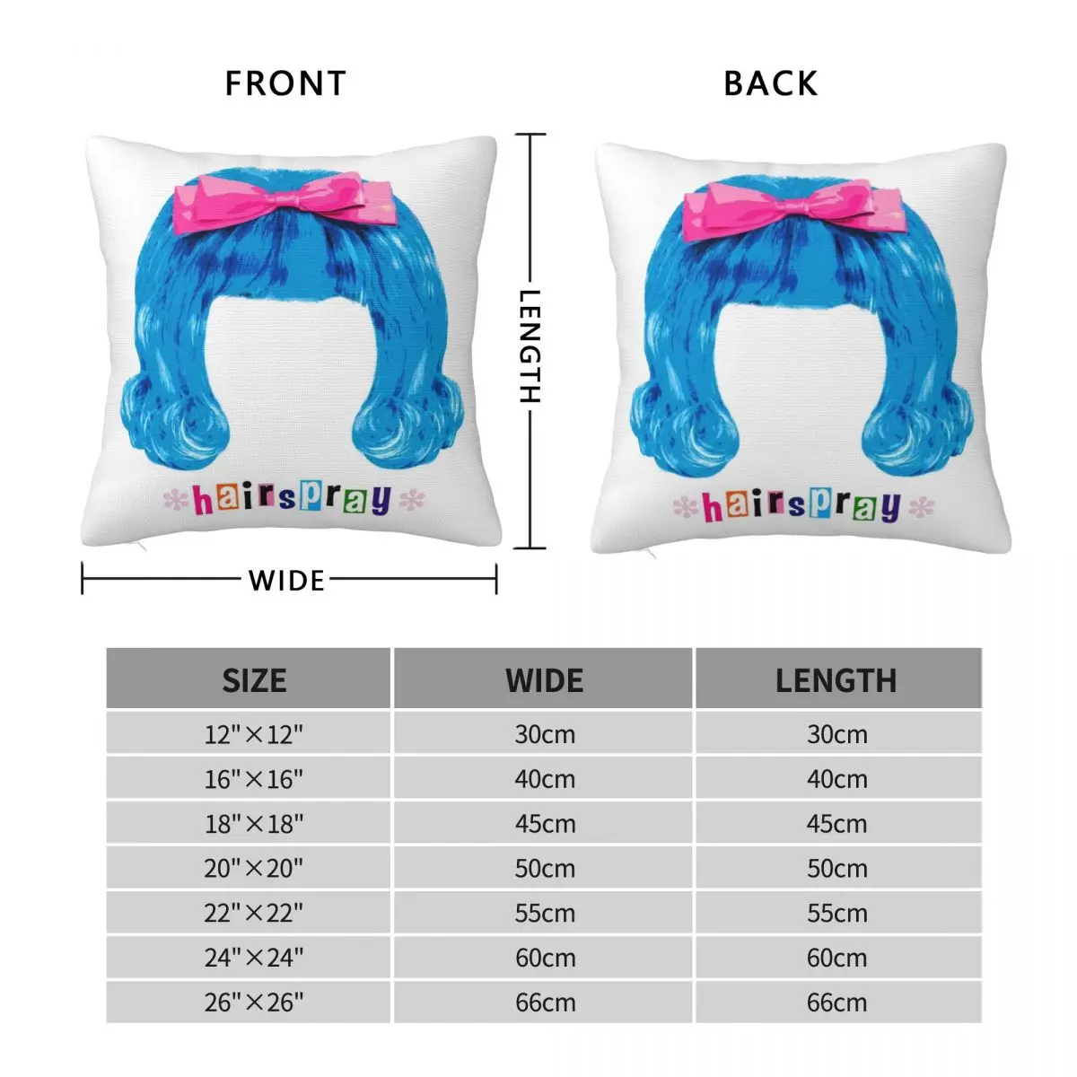 Квадратная наволочка Музыкальный Бродвей Hairspray из полиэстера и льна с бархатным