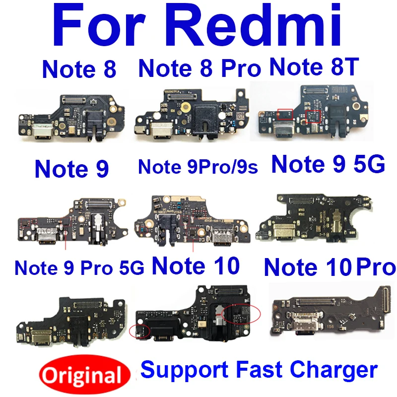 

Charger USB Jack Board For Xiaomi Redmi Note 7 8 Pro Charging USB Port Board Flex Ribbon Cable Repair Replacement Parts
