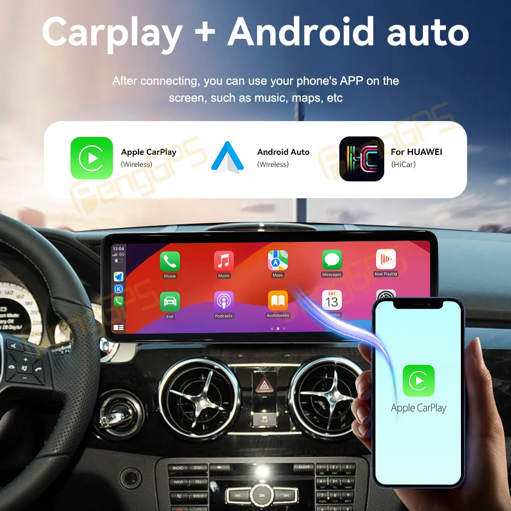 Для Mercedes Benz GLK GLK300 GLK350 X204 2008-2015 Автомобильный радиоприемник Беспроводной Carplay Android