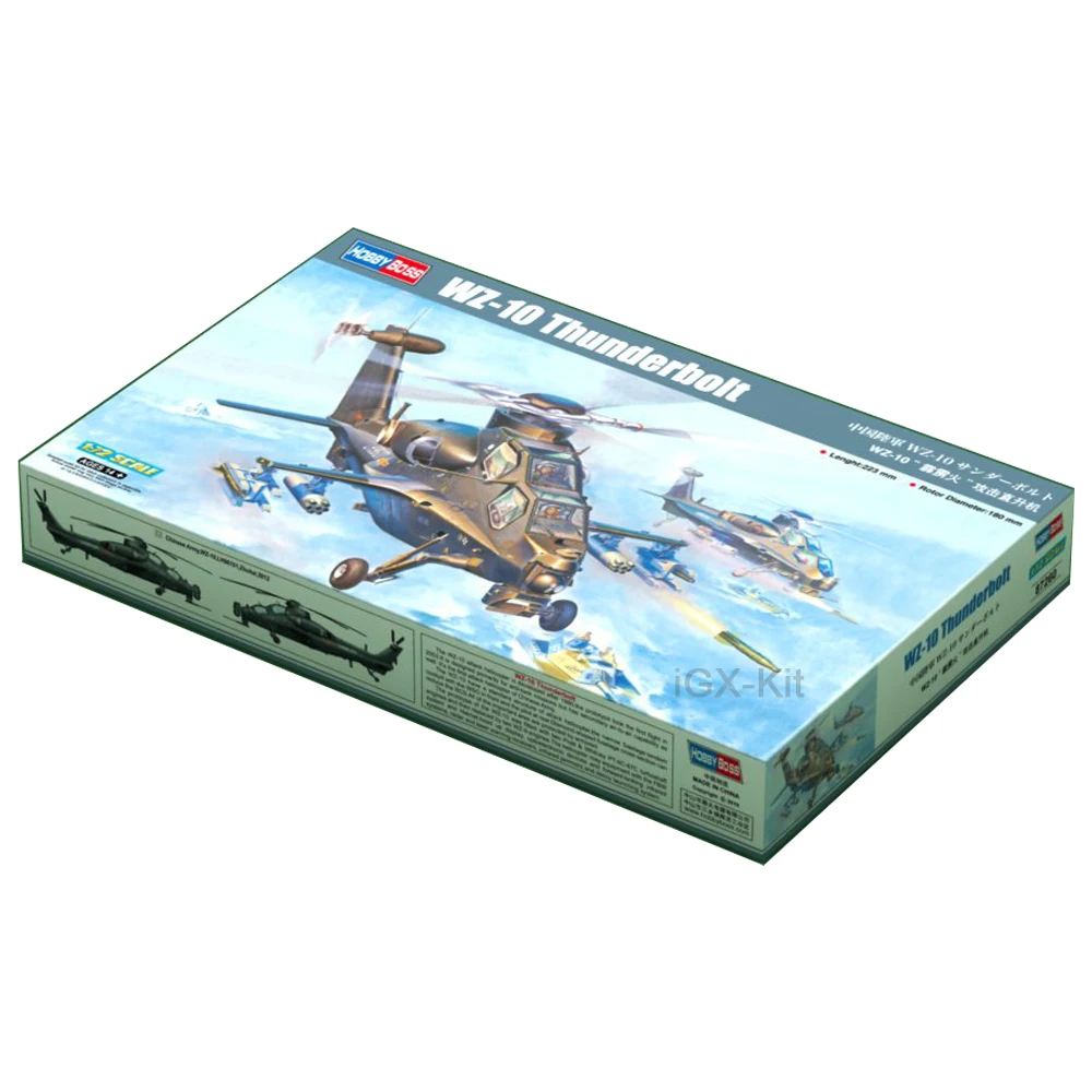 Фото HobbyBoss 87260 Масштабная модель 1/72 ВВС КНР WZ10 WZ-10 Thunderbolt, пластиковый конструктор для сборки атакующего вертолета