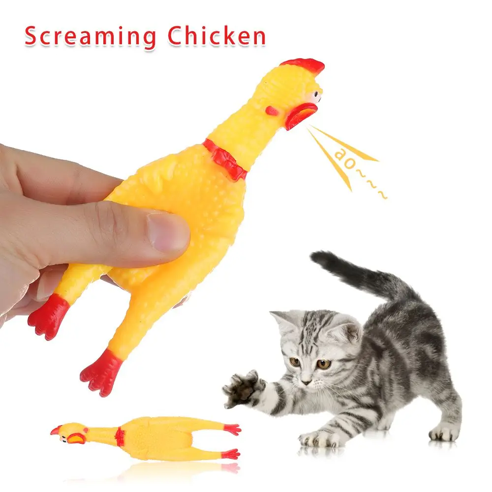 

Squeak Funny Product Decompression Tool Screaming Chicken Vent Chicken Squeeze Sound Toy Pets Dog Toys