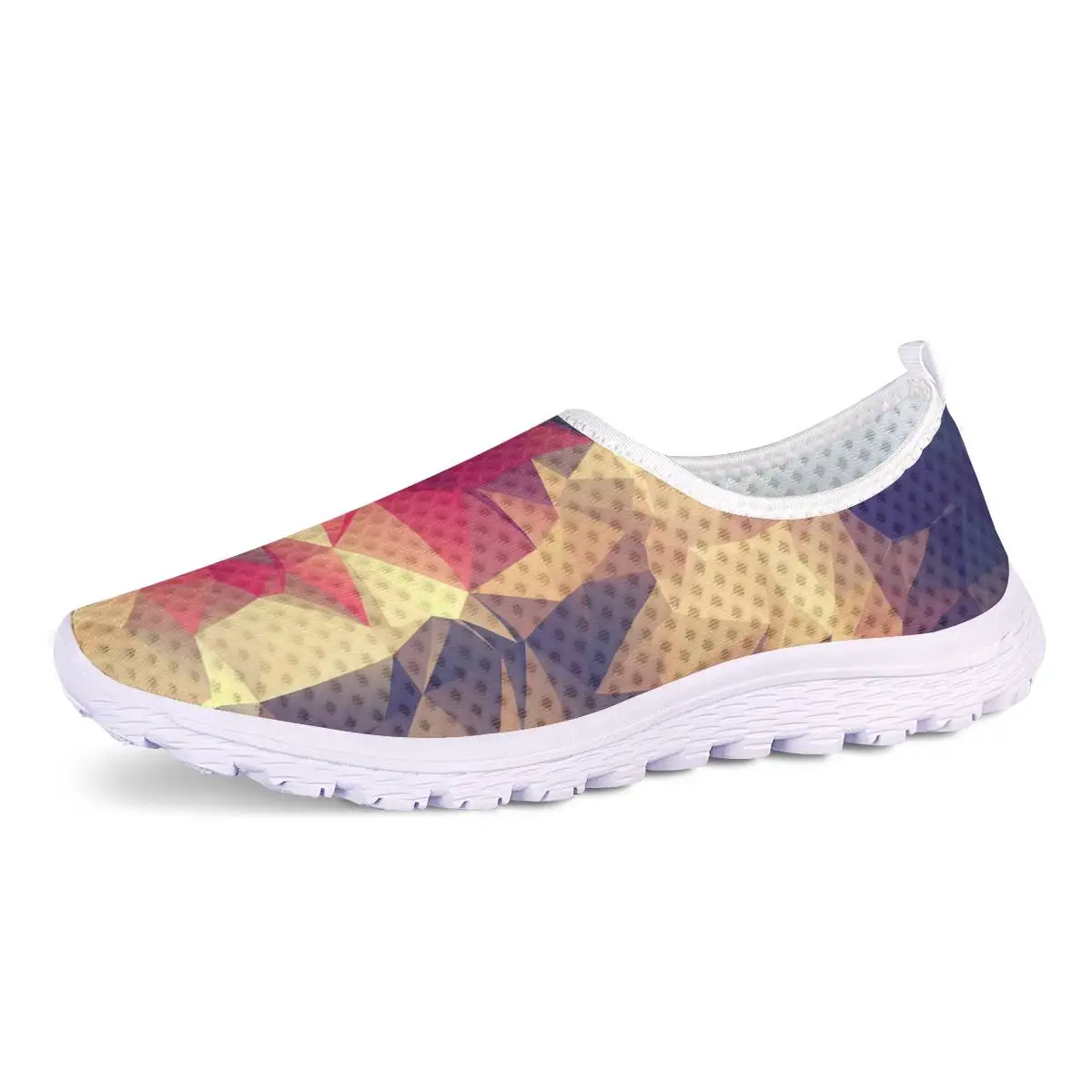 ADVOCATOR Geometry Print 2022 Summer Mesh Woman Flats Shoes Slip-on Ladies Sneaker Shoes Breathable Zapatos Free Shipping