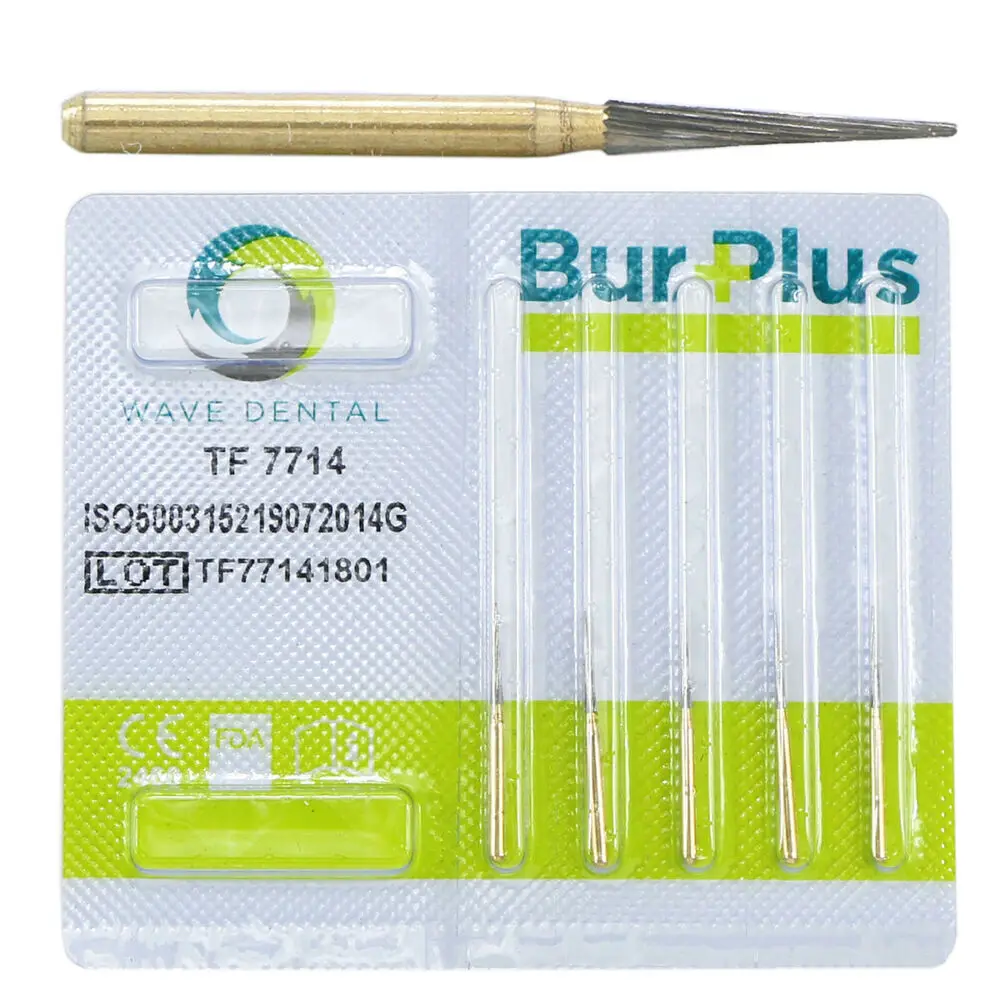 WAVE Dental Gold plated Trimming and Finishing Bur T series TF#7714 5Pcs/Pack