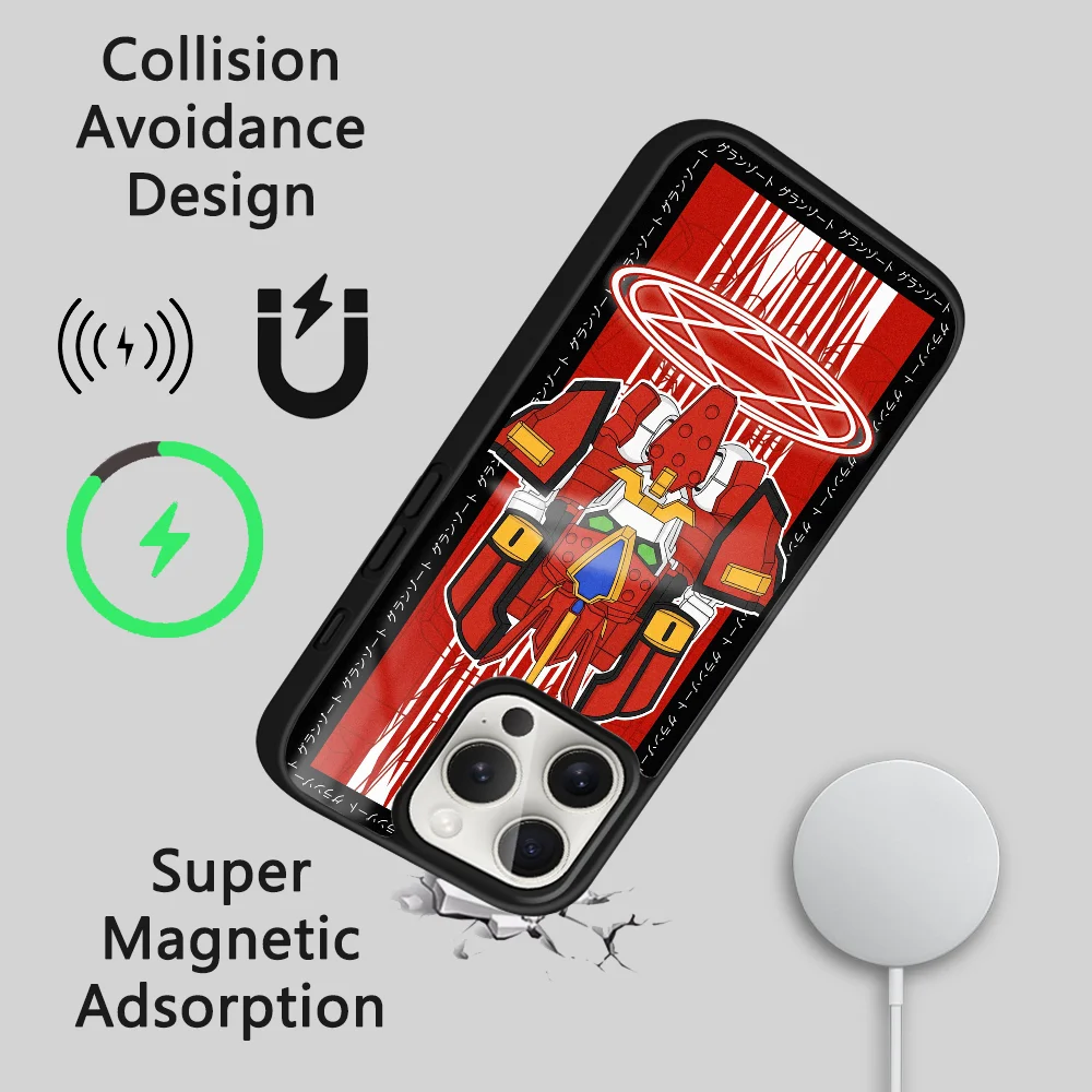 Чехол для телефона M-Mado King G-Granzort iPhone 16 15 14 13 12 11 Pro Max Plus Mini Magsafe Mirror беспроводной