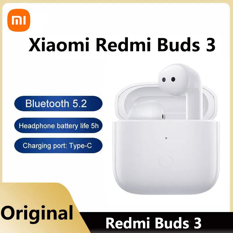 

Xiaomi Redmi Buds 3 TWS Wireless Bluetooth Headphones Dual Mic Noise Cancellation Earbuds Water Resistant AptX Adpative Earphone