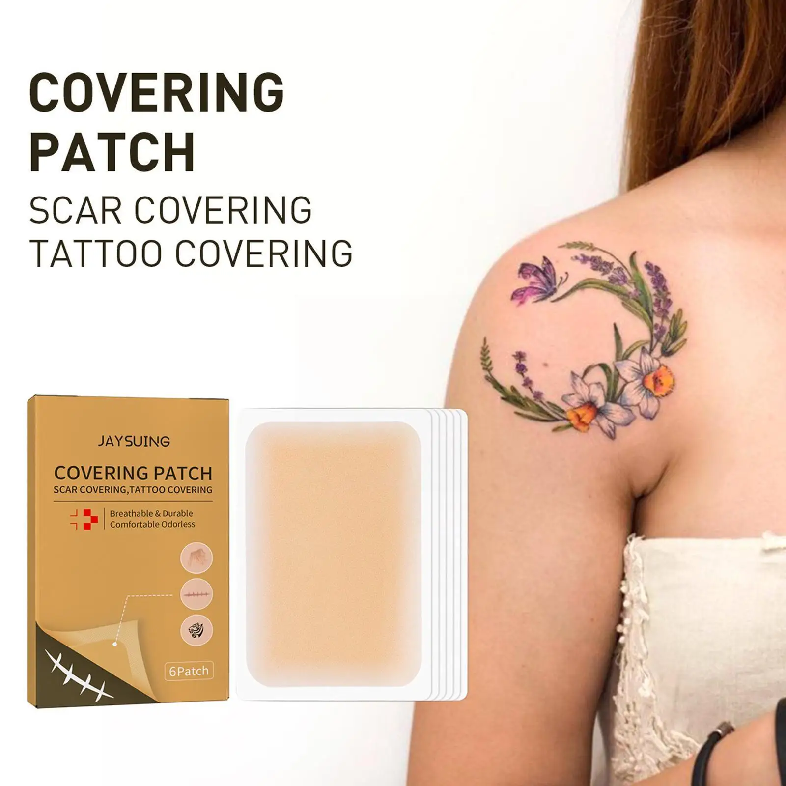 

Водонепроницаемая маскирующая лента для татуировок с полным покрытием, наклейки для тела, 1 временная маскирующая коробка X3Y4