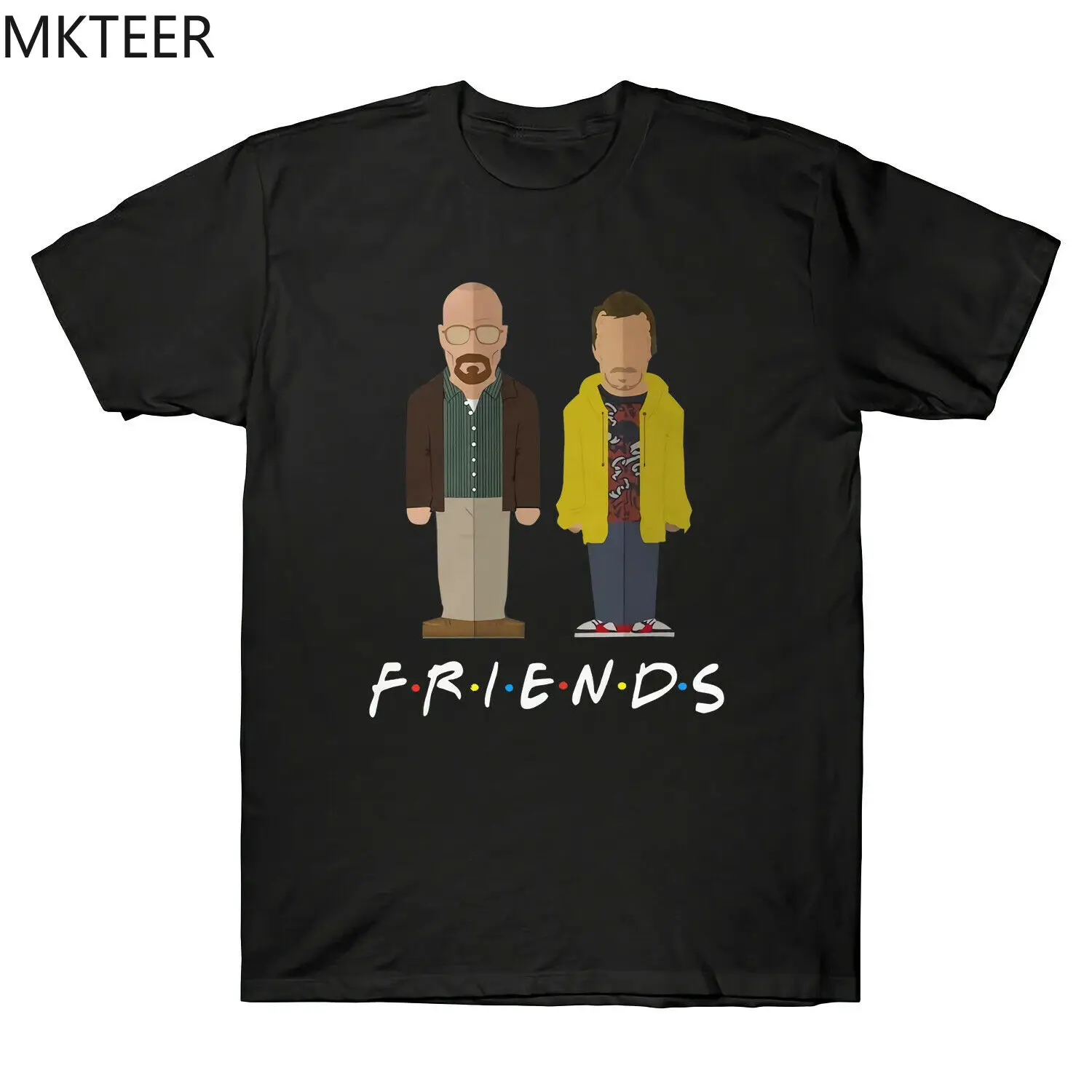 

Breaking Bad Walter and Jesse Friends Funny Vintage Men's T Shirt Cotton Black T Shirts Men Harajuku Streetwear Tshirt Male
