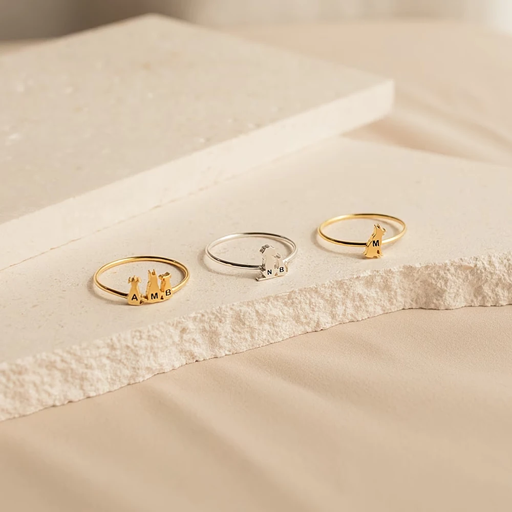 Personality Women's Custom Ring Stainless Steel Premium Jewelry Animal Molding Alphabet Carving Custom Women's Accessorie