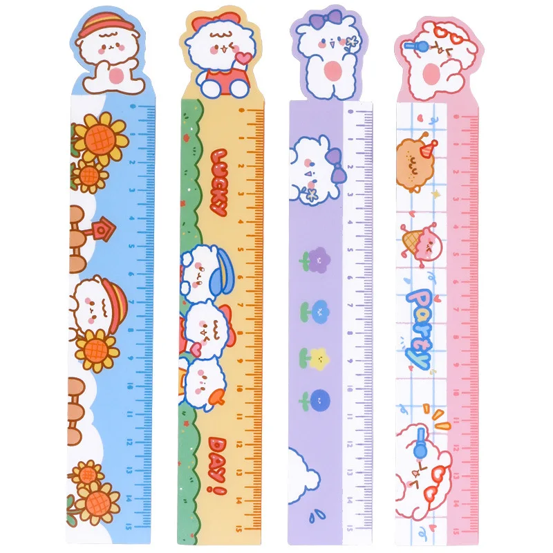 

KDD Cute Kawaii Study Time Cartoon Ruler Multifunction Diy Drawing Rulers for Kids Students Office School Stationery