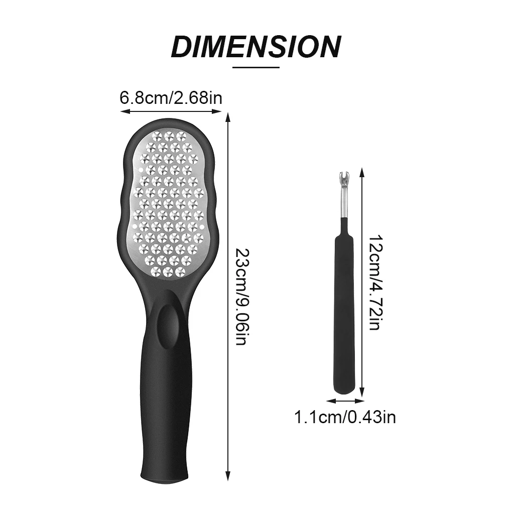 

2pcs Foot File Massager 304 Stainless Steel Callus Remover Portable Dead Skin Scrubber Exfoliator