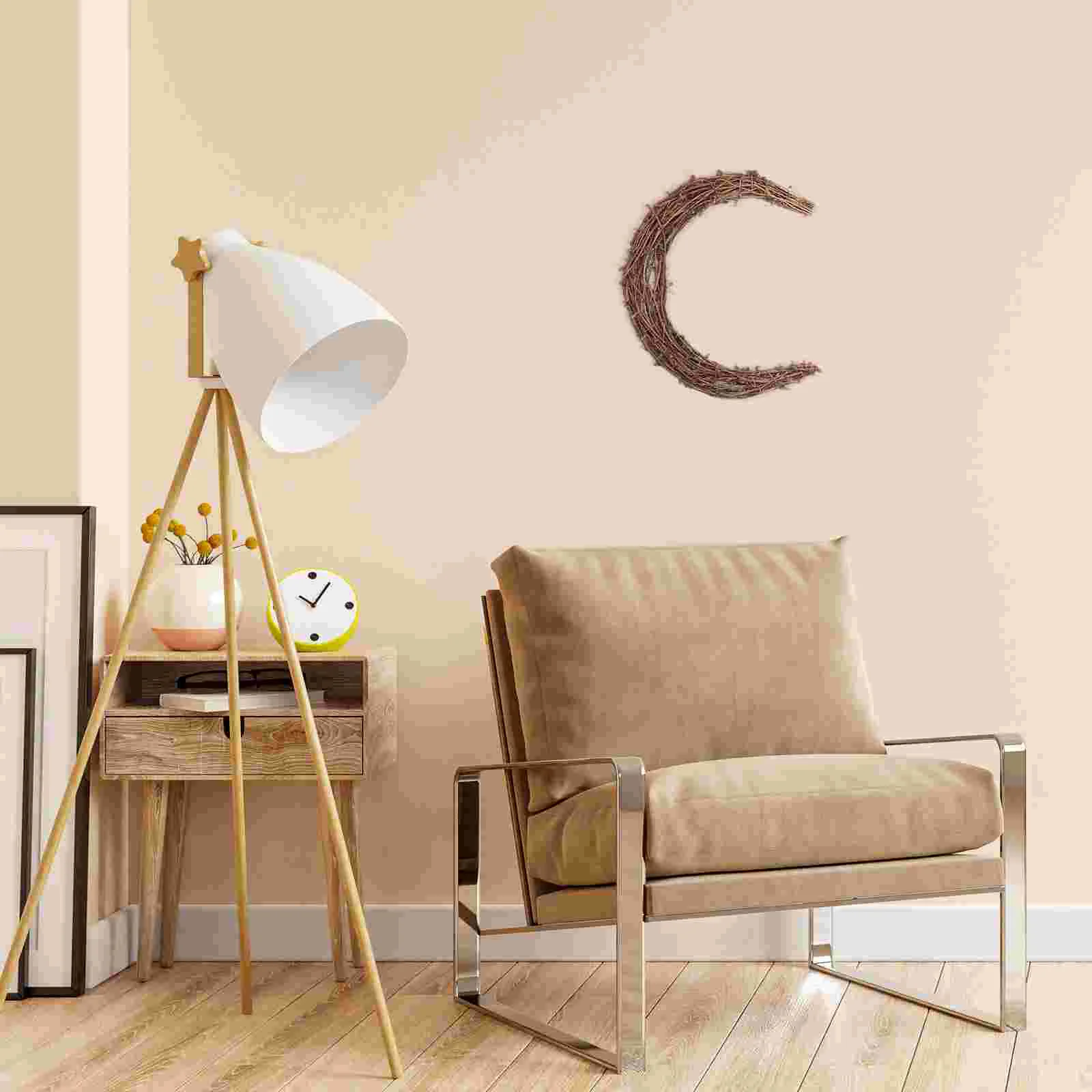 Хэллоуин Венок Смолакс Гбрабра Ротанг Открытый Свадебный Декор Круг Луна для DIY